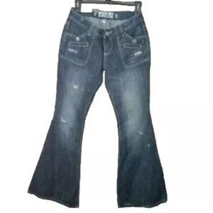Mossimo Supply Co Low Rise Super Flare Jeans Women's Medium Wash Size 3